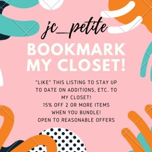 *LIKE TO BOOKMARK THIS CLOSET!